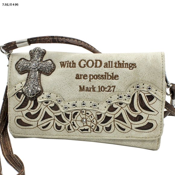 Bags New Western Style Conceal Carry Bible Verse Crossbody Bag And